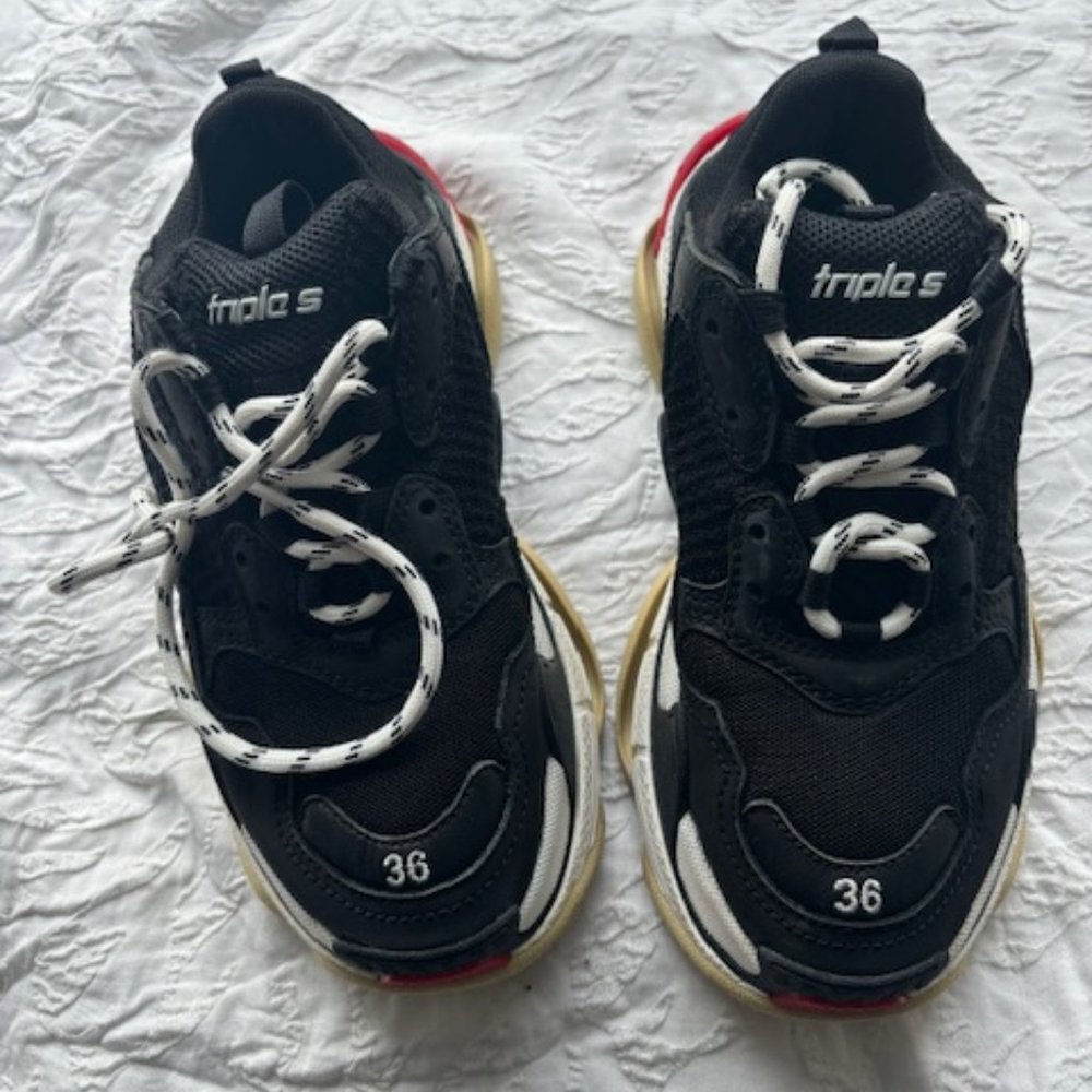 Balenciaga Triple S leather trainers